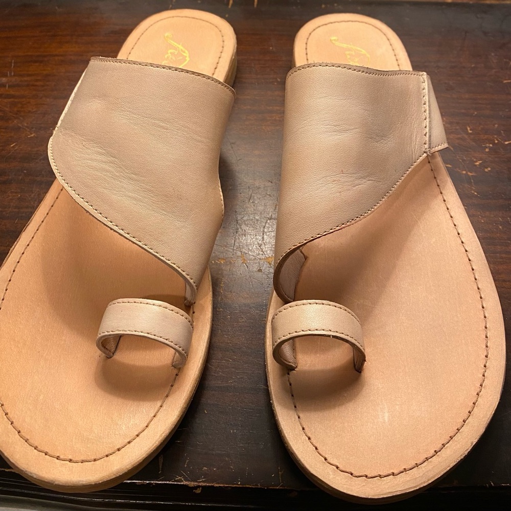 Free people New in box  San Antoni Slide Size 39 1/2 color Natural - Picture 4 of 8
